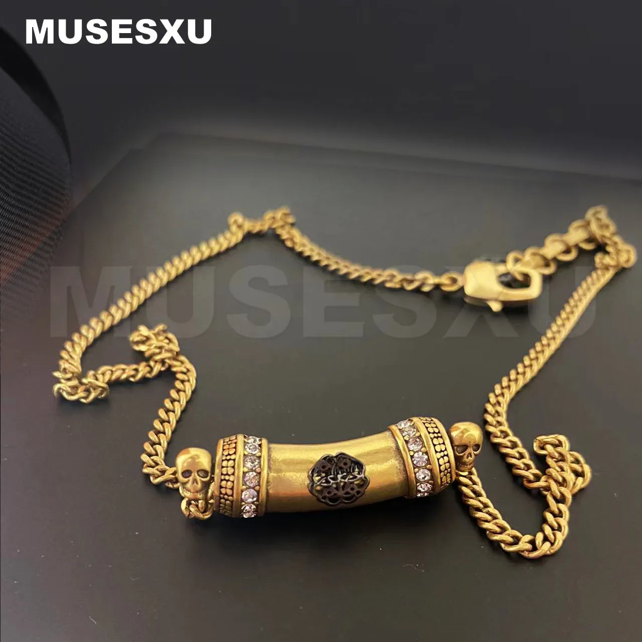 

Jewelry & Accessories Zircon Inlaid Skeleton Pendant Choker & Necklace For Women's Party Gifts