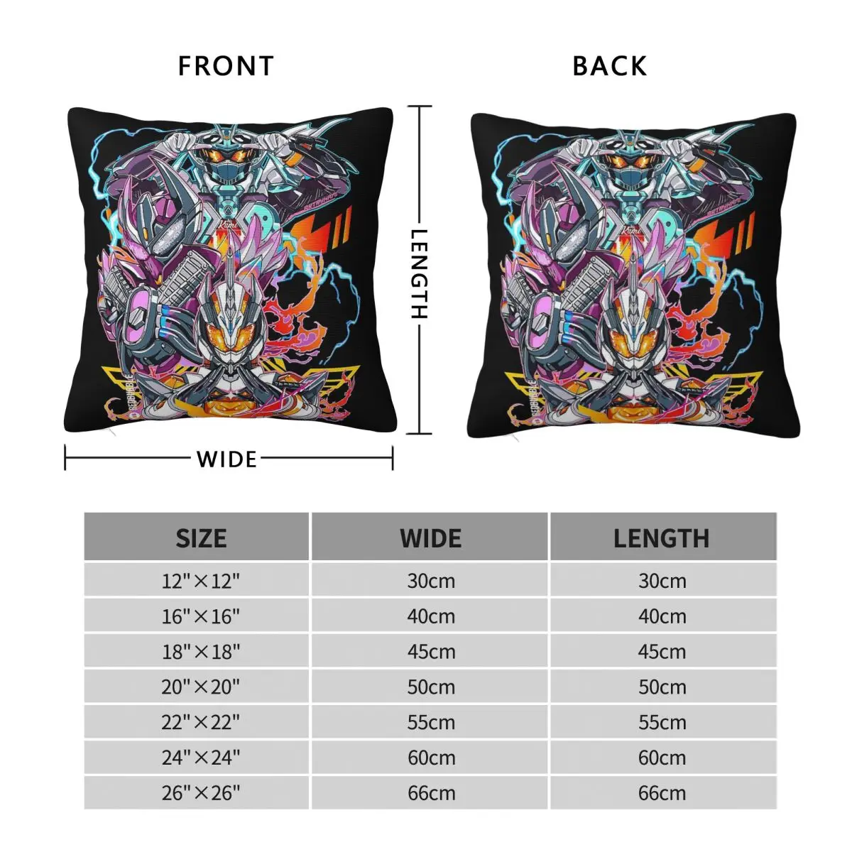 Kamen Rider Gotchard Team Square Pillowcase Polyester Linen Velvet Printed Zip Decor Home Cushion Cover