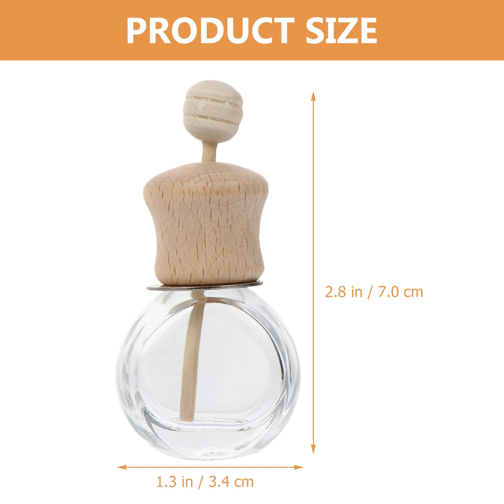 

6 Pcs Car Air Freshener Diffuser Aromatherapy Bottles Essential Oil Holder Wooden Design Reusable Scent Diffuser Car Accessories