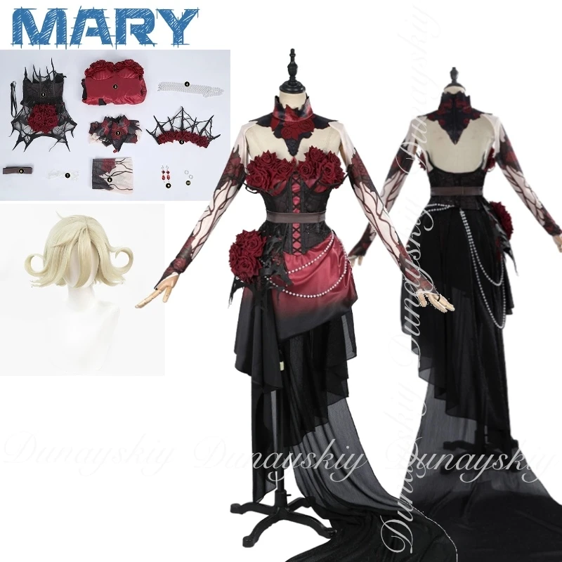 

Identity V Game Bloody Queen Mary Cosplay With The Red Black Dress In Helloween Concert A Regulator Cosplay Costume Full Of Suit