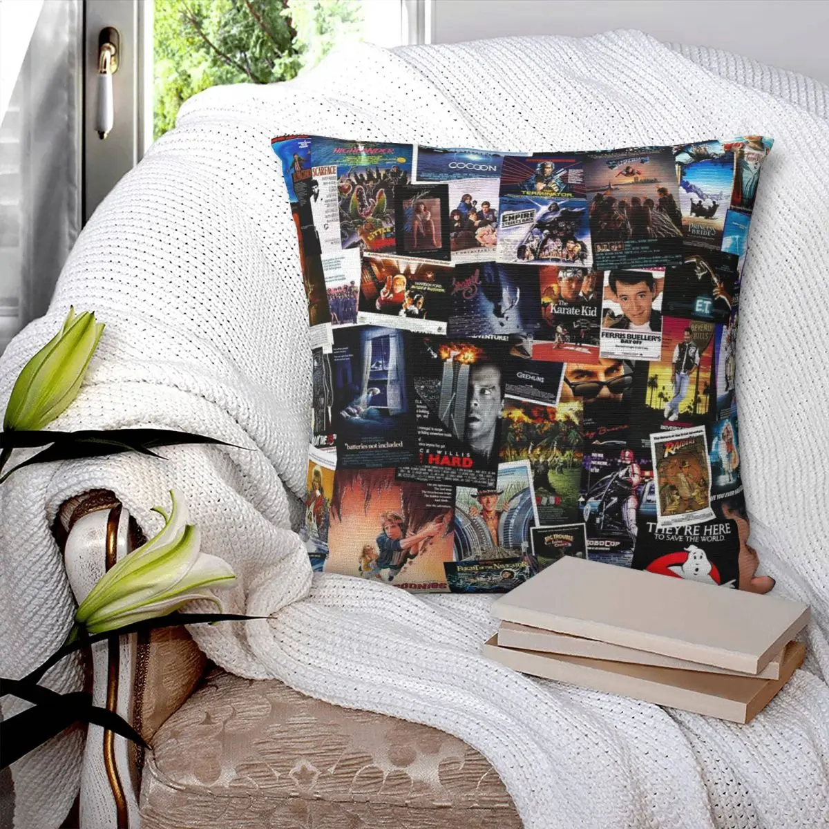 1980s Movie Posters Square Pillowcase Pillow Cover Cushion Decor Comfort Throw Pillow for Home Bedroom