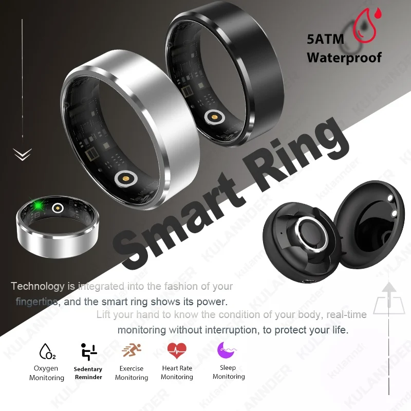 Smart ring finger ring for millet Huawei heart rate blood oxygen exercise pedometer sleep detection ring men and women models