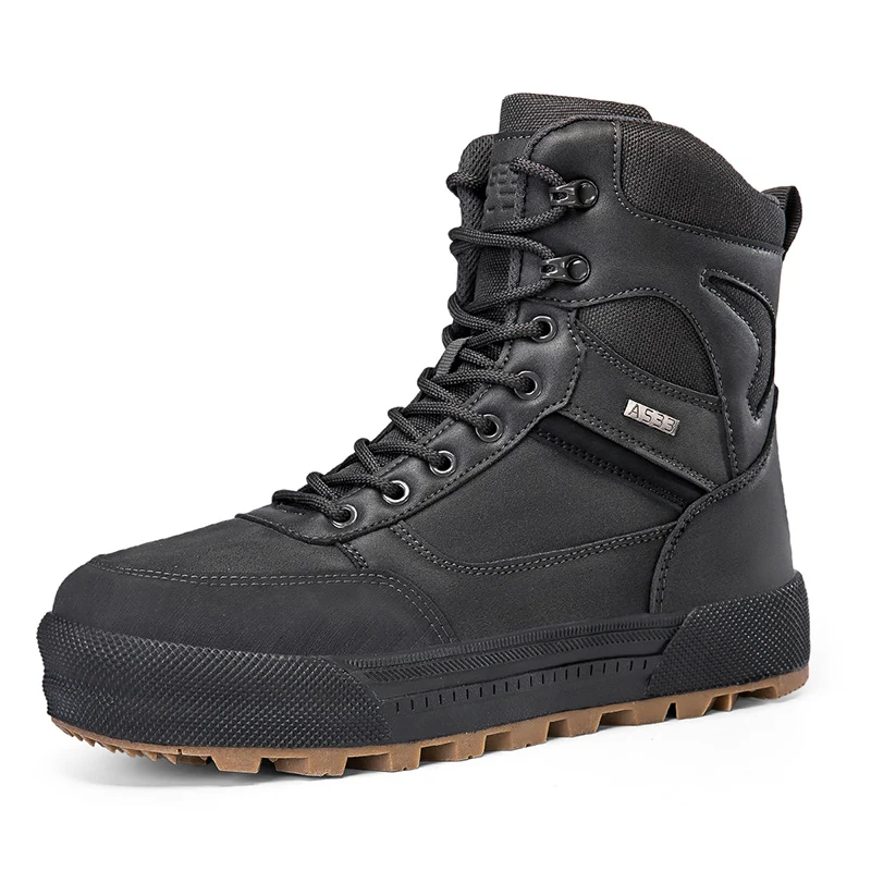 Men's High-Top Tactical Boots, Breathable Combat Training Boots, Large Size Anti-Slip Wear-Resistant Outdoor Hiking Boots - view 4
