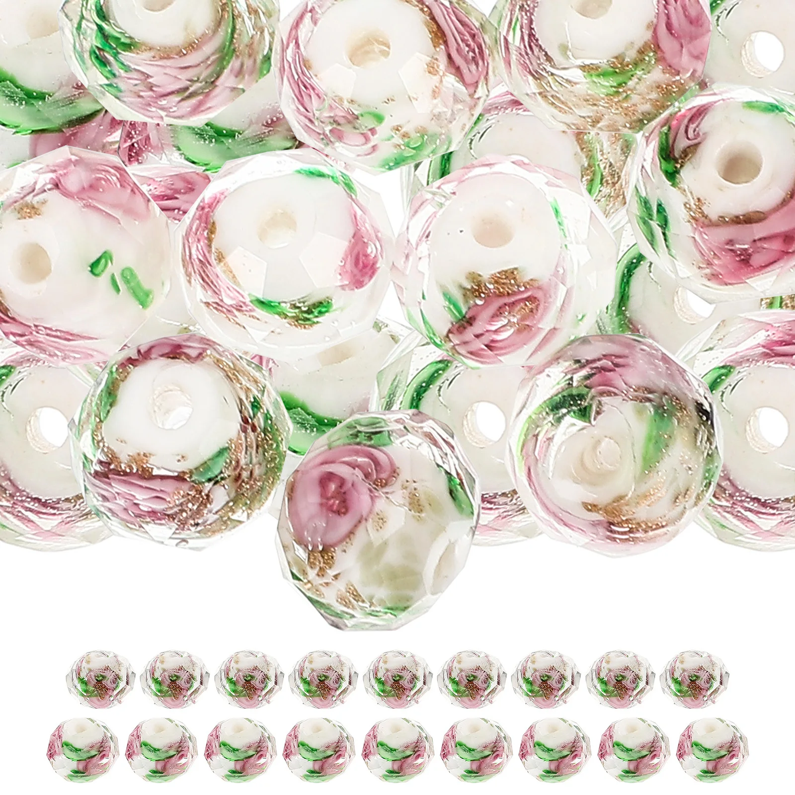 

40 шт. Разноцветные бусины с цветочным дизайном для рукоделия, изготовления украшений, браслетов, ожерелий, проектов DIY, разделители для бусин
