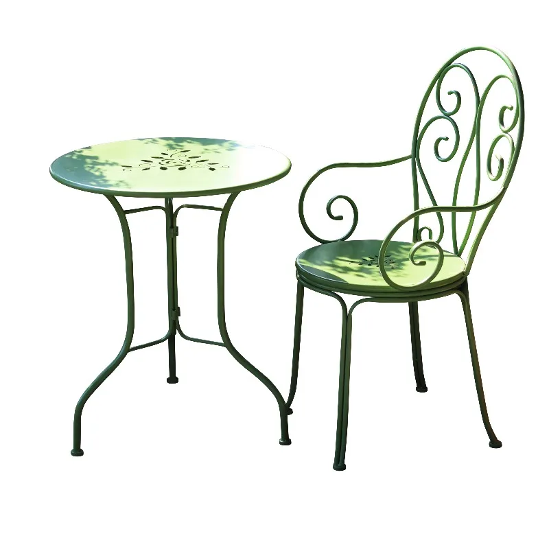 Iron balcony table and chair garden French sun room pastoral terrace courtyard leisure art table outdoor props