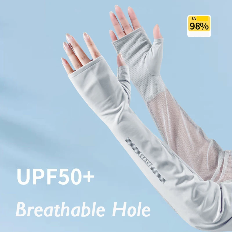 Extended Summer Hiking Gloves UV Protection Breathable Fingerless Arm Sleeves Sport Gloves For Driving Cycling Fishing