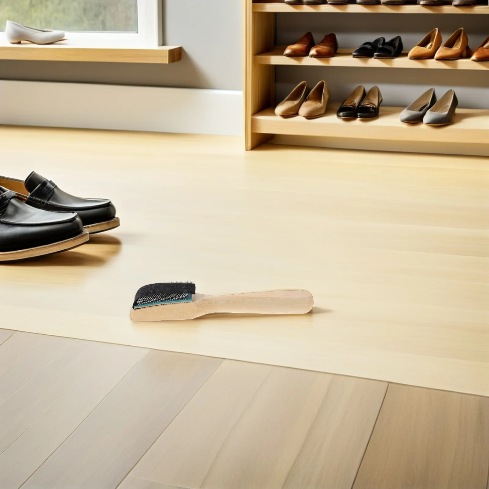 

3pcs Dance Shoes Cleaning Brush Wooden Handle Sturdy Steel Bristles Multifunctional Shoe Scrubbing Tool for Latin Suede