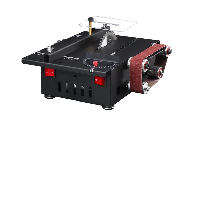 Household Mini Desktop Small Table Saw Cutting Machine Woodworking Model Saw Chainsaw Small Belt Grinder Knife Sharpening