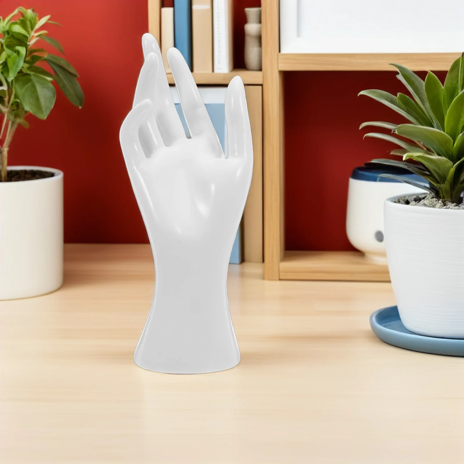 

2Pcs Female Mannequin Hand Jewelry Display Holder Realistic Plastic Display Stand for Rings Bracelets Watches Desktop Jewelry