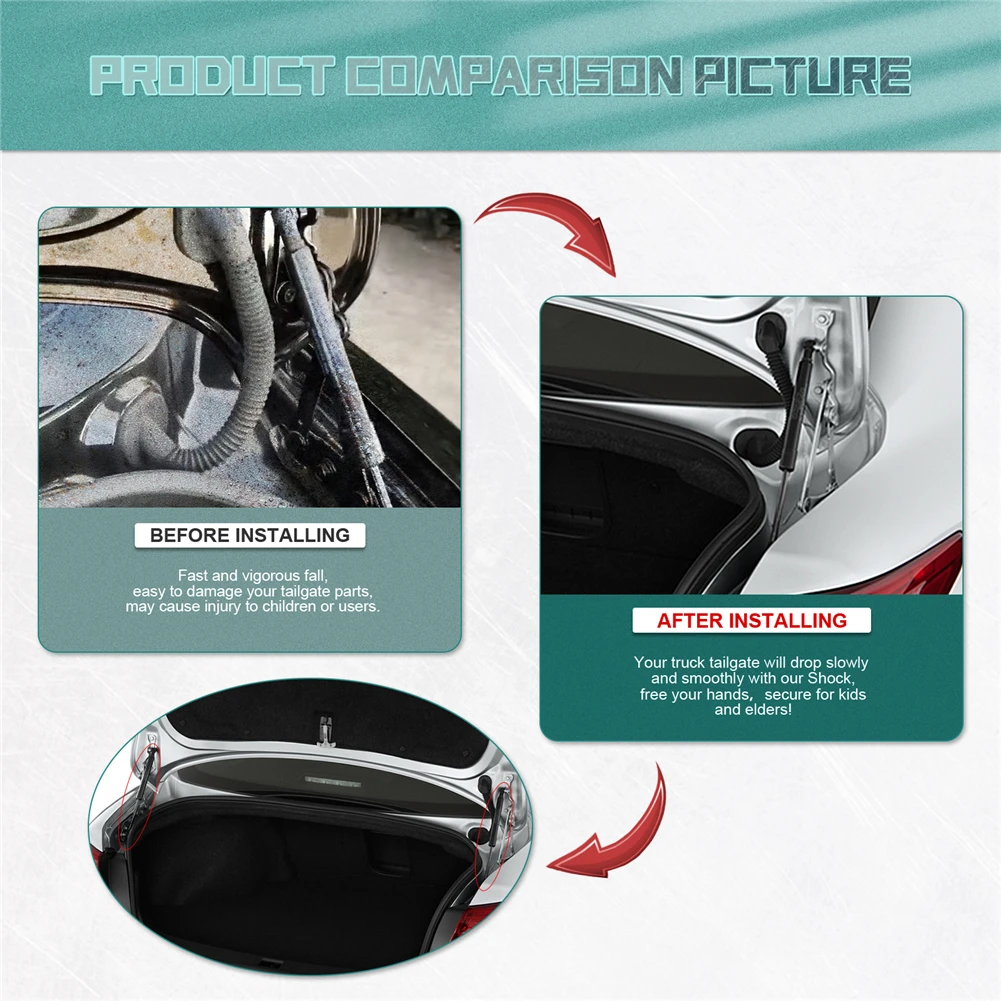 2 Stück Gasdruckfedern für die Heckklappe für INFINITI Q50 2014-2018, Gasdruckstützen mit Federn, Kofferraum 844304GA2A, PM3740 – Detail 2