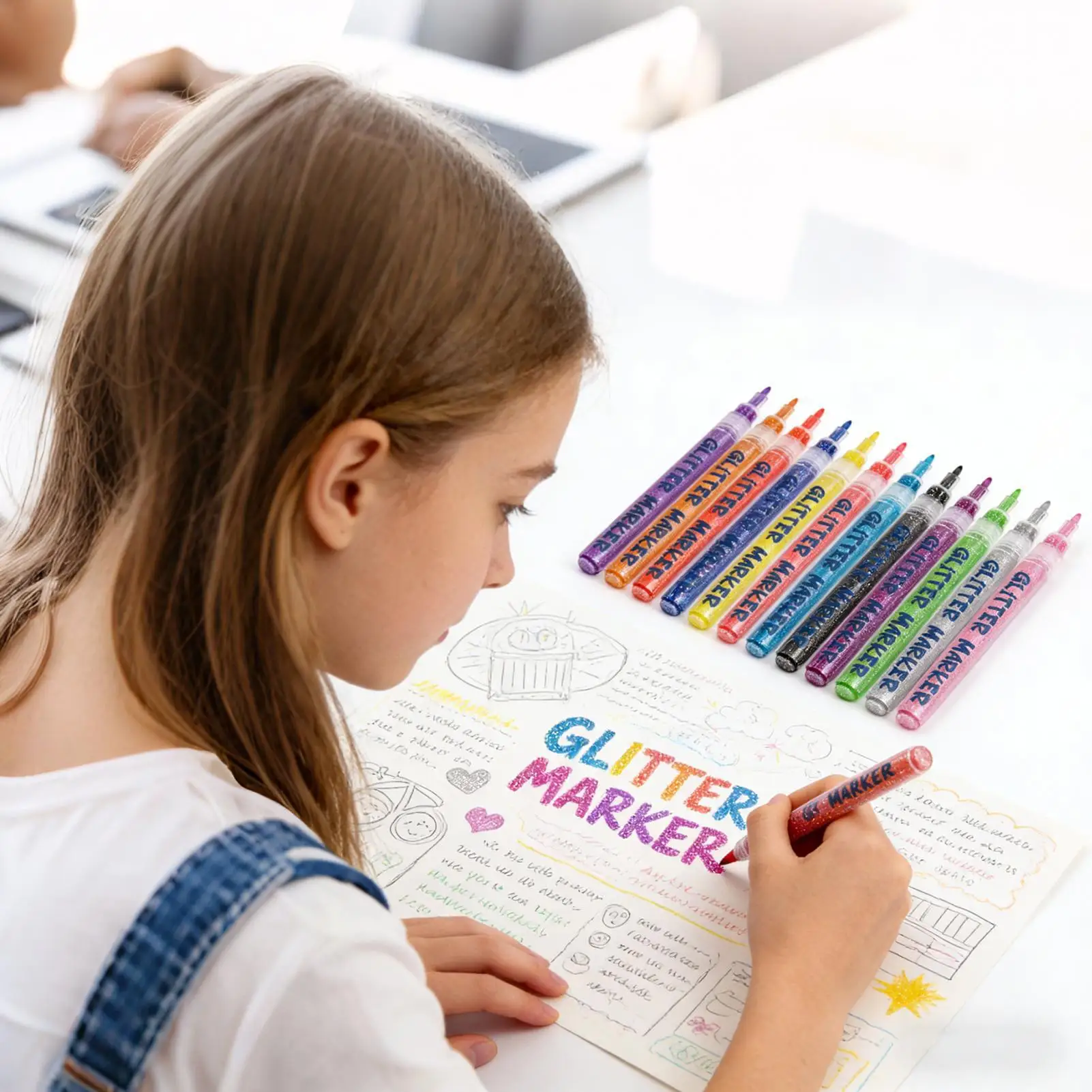 Shimmer Markers Quick-Drying Painting Pens Card Making Drawing Pens For Kids Teens Adults Students Artists Teachers Home Office