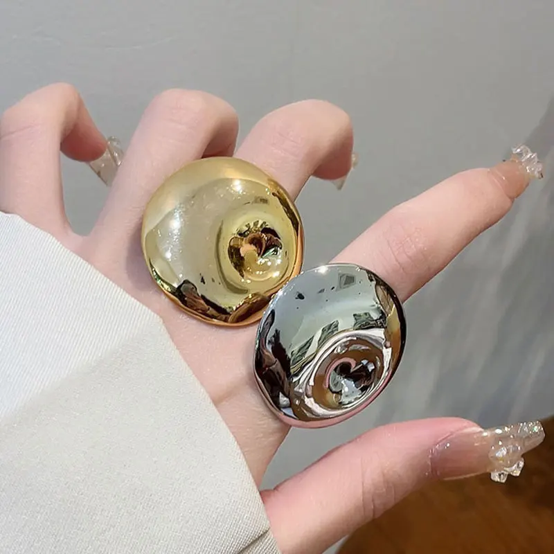 Vintage Irregular Round Colorful Enamel Dripping Oil Ring for Women Girls Exaggerated Trendy Finger Jewelry Gift