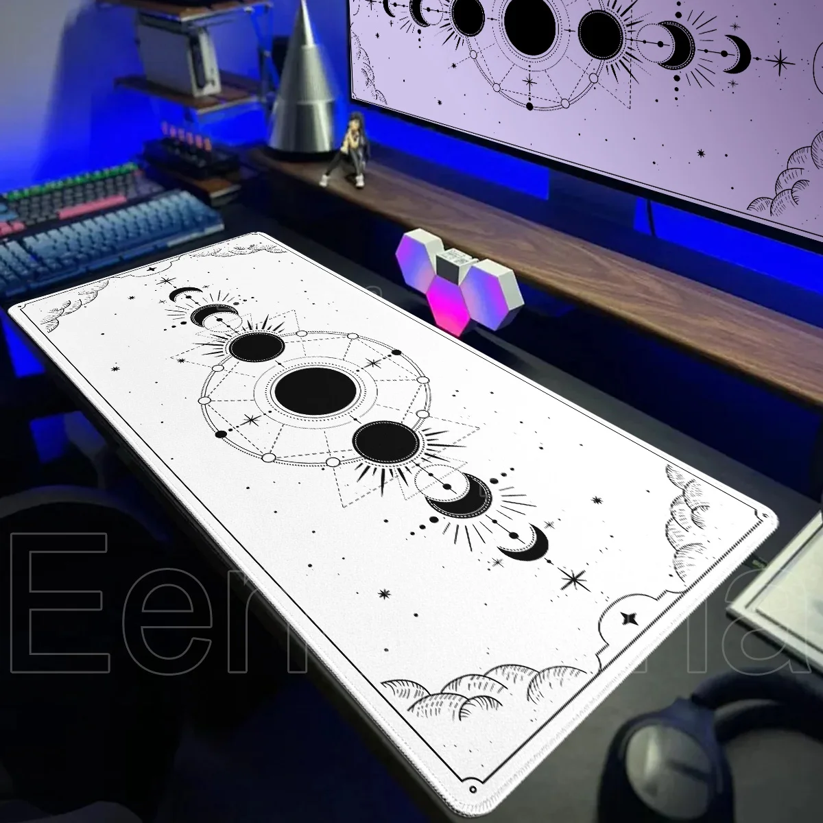 

Magic Moon Star Extra Large Cute Taro Card Gaming Mouse Pad Setup Gaming Decoration XXL Desk Mat Nonslip Laptop Desk Accessories
