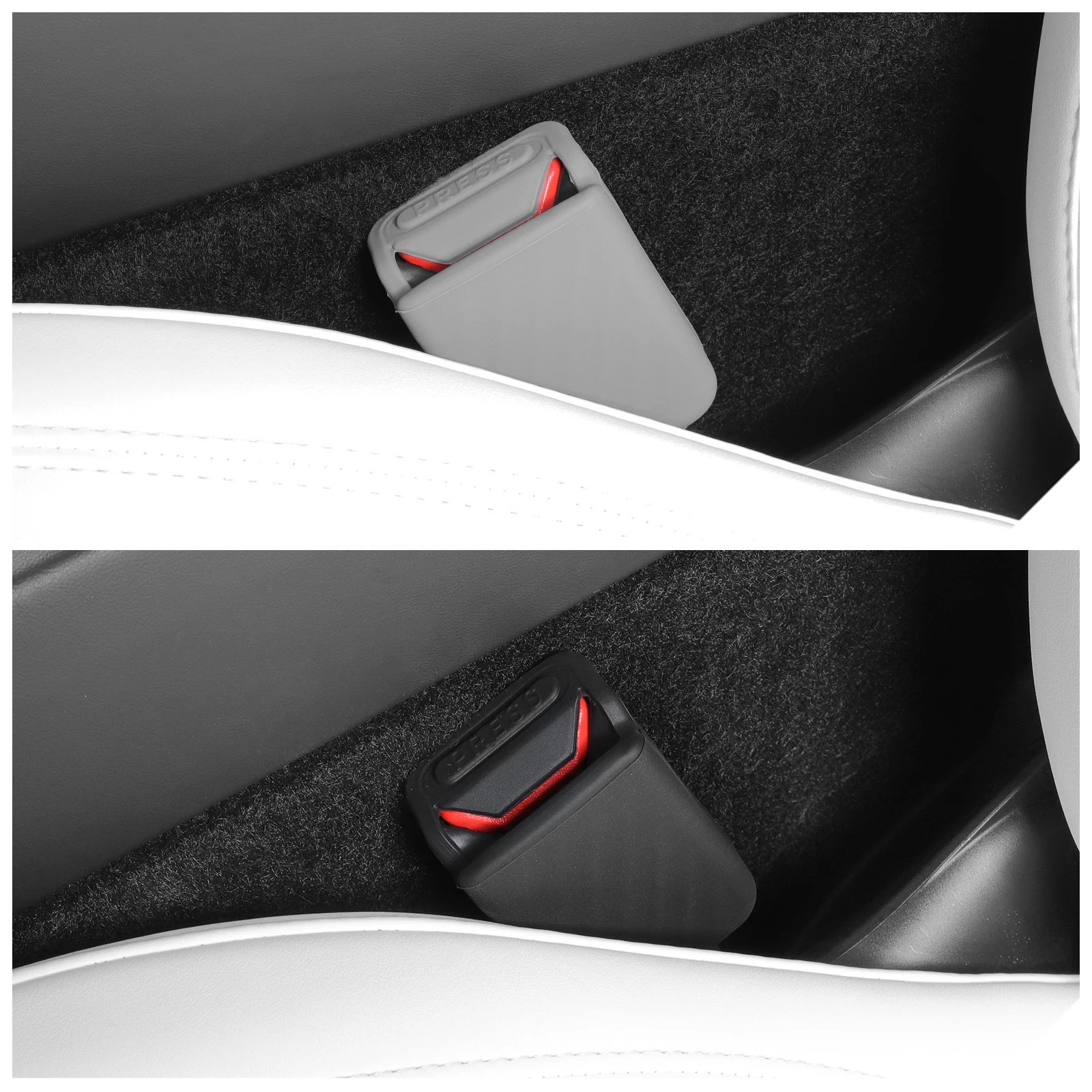 For Tesla Model Y Model 3 2019-2026 Car Seat Belt Buckle Protective Cover Seat Belt Decorative Cover Interior Accessories