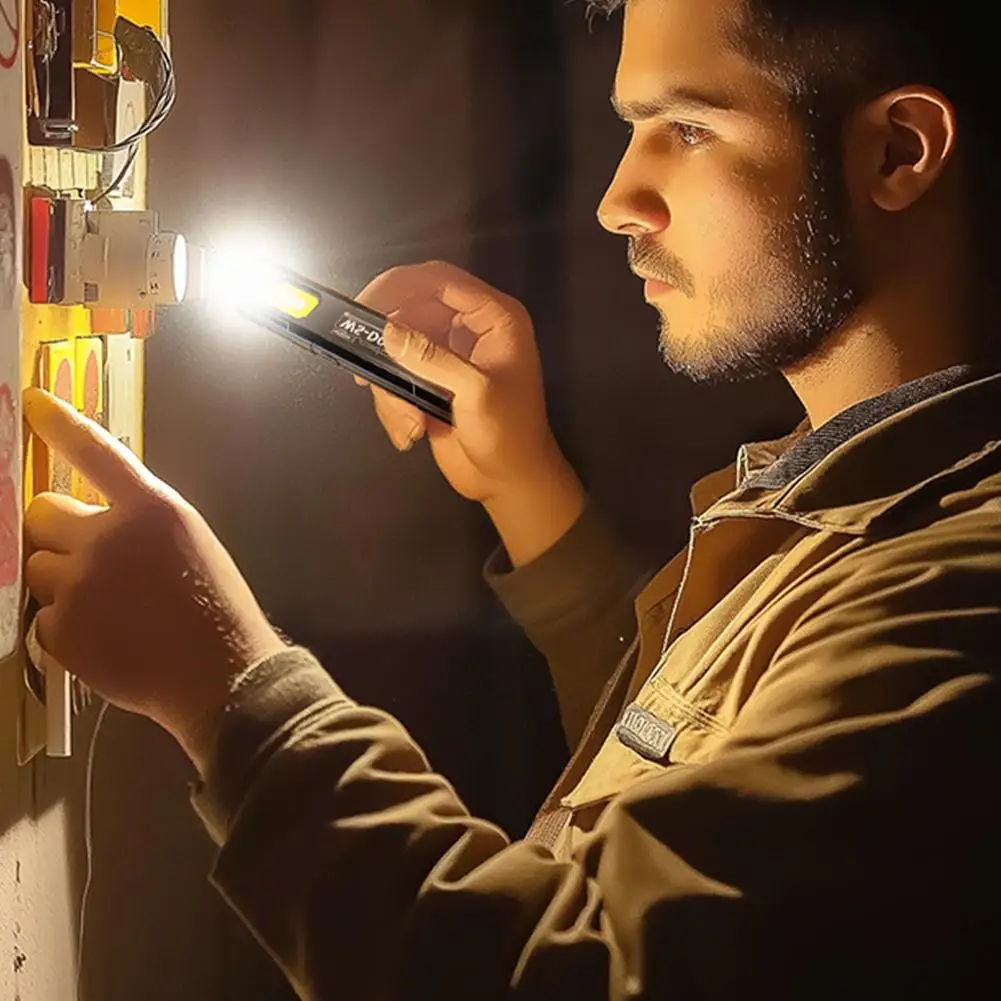 LED المفاتيح مصباح يدوي USB قابلة للشحن 600Lm المحمولة EDC مصباح شعلة صغير جيب فانوس الفيضانات ضوء العمل مع المغناطيس