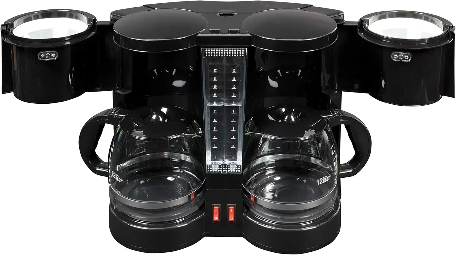 Double Coffee Brewer Station - Dual Drip Coffee Maker Brews two 12-cup Pots, Make Regular or Decaf at Once or Different Flavors,