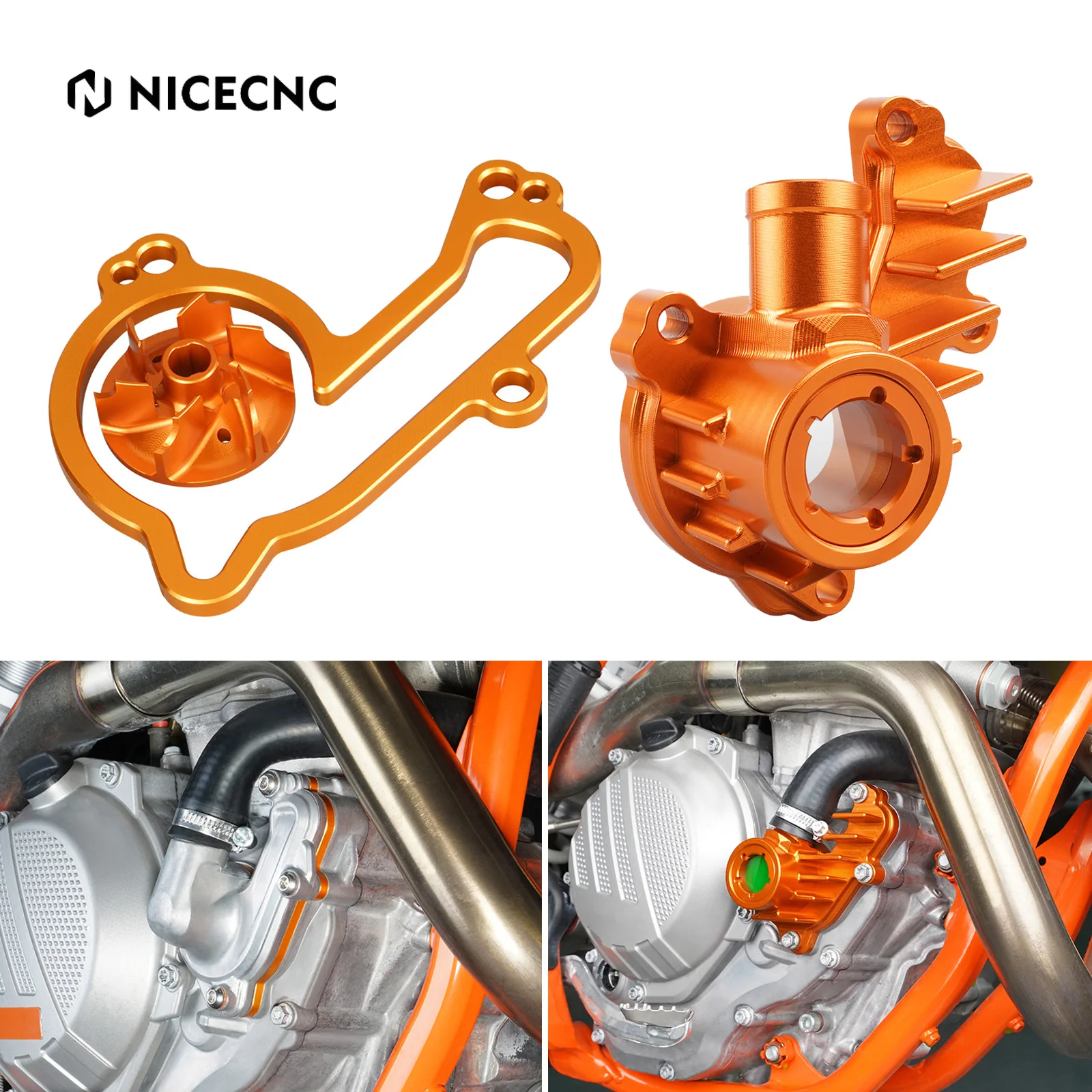 

NICECNC Water Pump Cover & Water Pump Impeller Cooler Kit For KTM EXC 250F EXCF 350 2017-2022 SXF 250 XCF 250 350 2016-2022