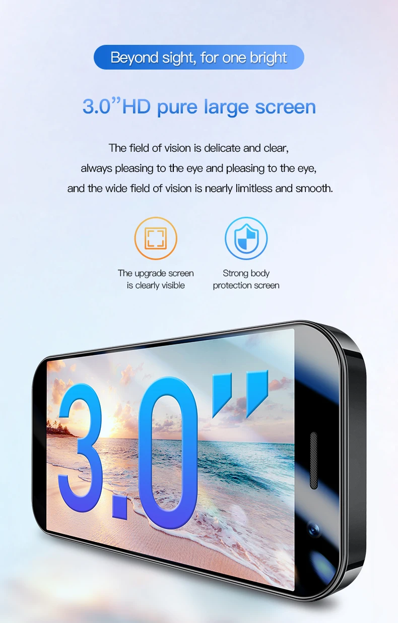 SOYES XS17 Pro 3G Smartphone 3.0inch MTK Quad Core 2GB RAM 16GB ROM Dual SIM 5MP 1950mAh Android Mini Cellphone Face Recognition