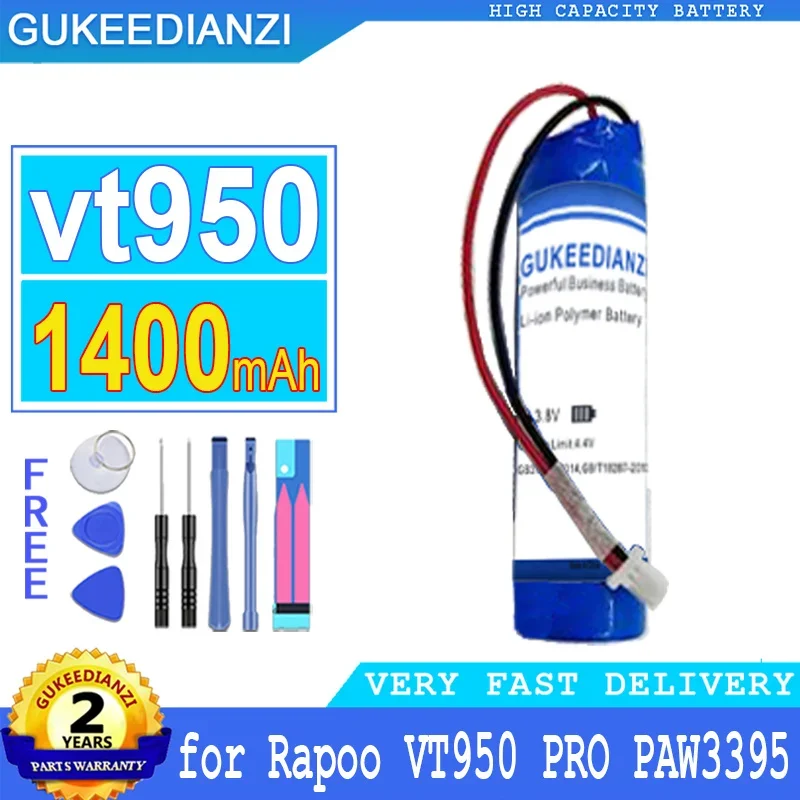 Аккумуляторная батарея 1400 мАч для Rapoo VT950 PRO PAW3395 26000DPI RGB игровая мышь сотовый телефон портативный аккумулятор