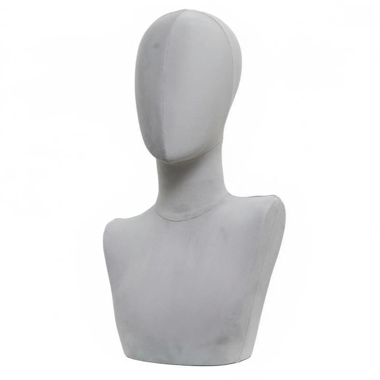 Velvet Head Mannequin Adult Fabric Display Stand Bust for Wigs Hats Scarves Boutique Accessory Setup