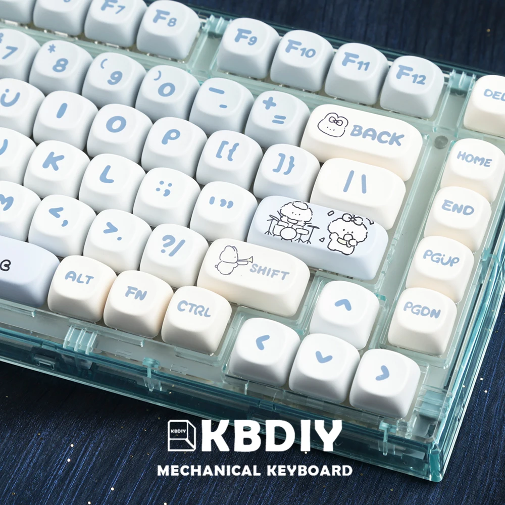 Kbdiy MOA คีย์บอร์ดคีย์บอร์ดโปรไฟล์ PBT Dye-Sub สวิตช์ MX สวิตช์139/ชุดหมวกกุญแจน่ารักสีฟ้าสำหรับ64 61 87