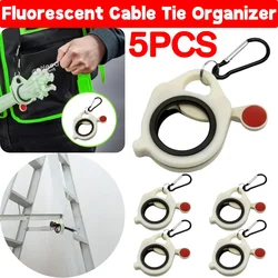 Fluorescent Cable Tie Organizer Reusable Zip Tie Holder Portable Electrical Wire Ties Clip Cable Tie Storage Tool