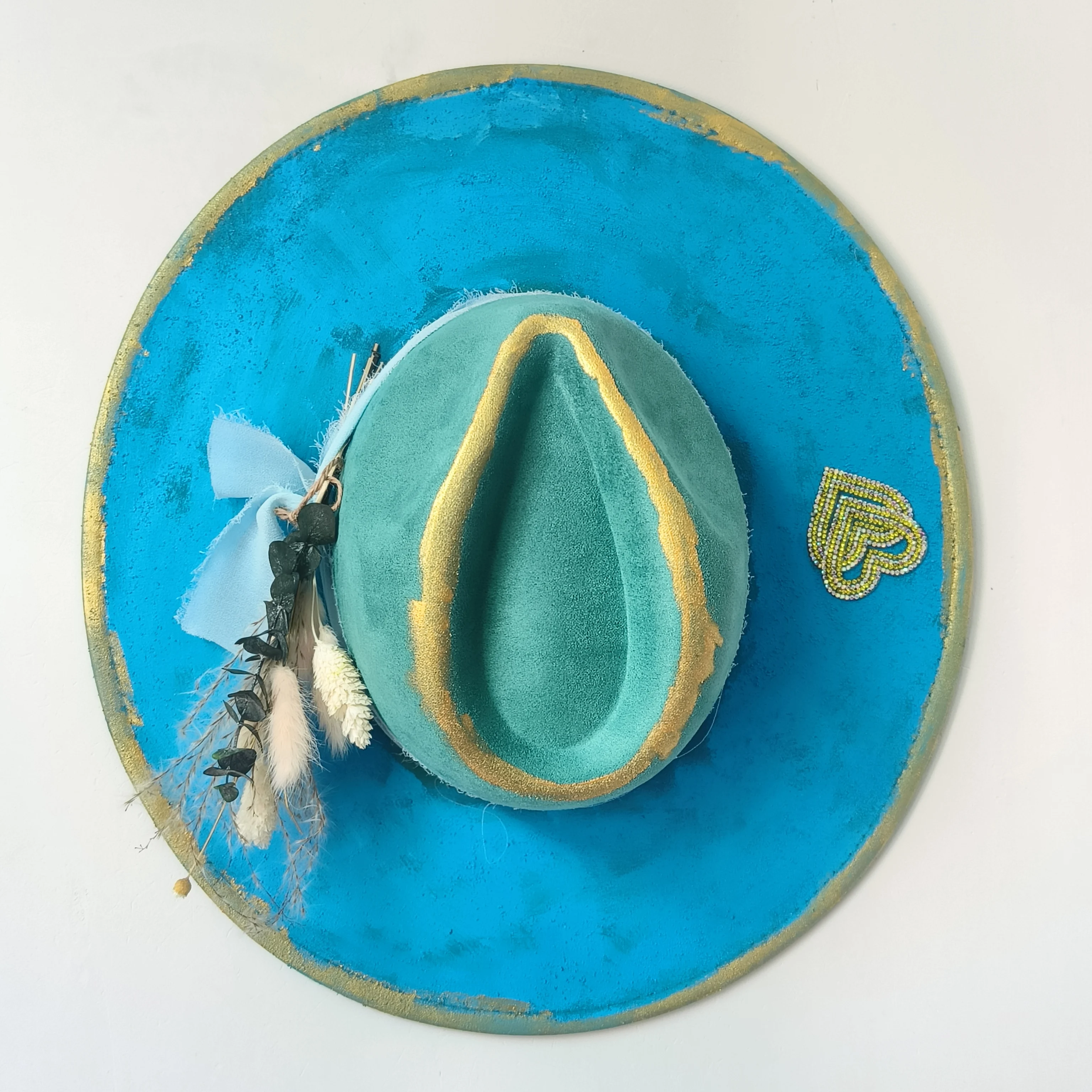 Nowy kapelusze fedora dla kobiet fedoory ręcznie malowany kapelusz Jazz 9.5 cm szeroki rond najlepsze kapelusze imprezę 2024 sombrero brytyjski kubek kapelusz