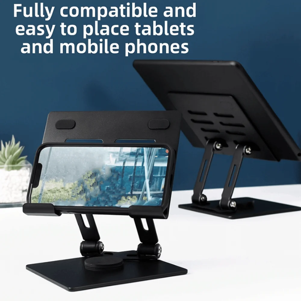 Durable 360° Rotation Tablet Stand Adjustable Multi Angle Tablet Holder Metal Heat Dissipation Tablet Phone Bracket Tablet/Phone