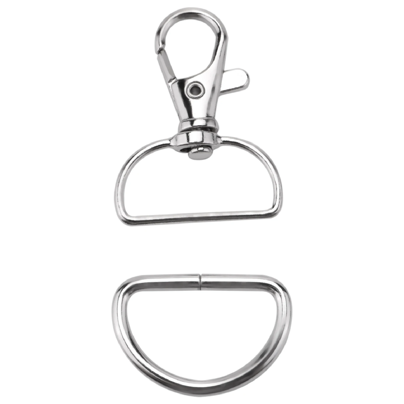 B23B 60Pcs Swivel Snap Hooks And D Rings For Lanyard And Sewing Projects (1 Inch Inside Width)