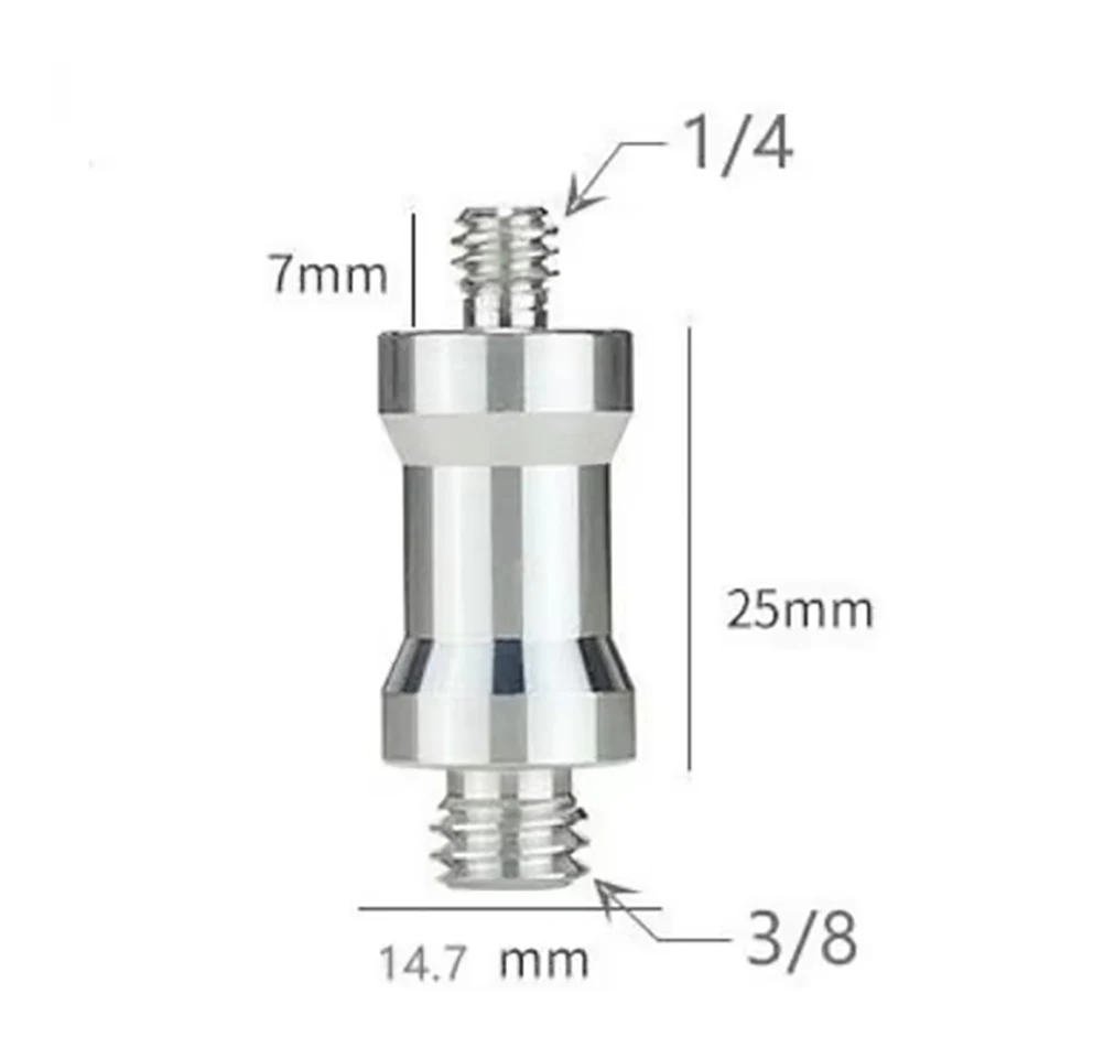 5 Stück 1/4 und 1/4 und 3/8 Buchse auf Stecker, einander Kopfschraube, Stativ, Schwenk-/Neigeblitz-Lampenfassung, Schnellmontage-Kamera, 1/4-20