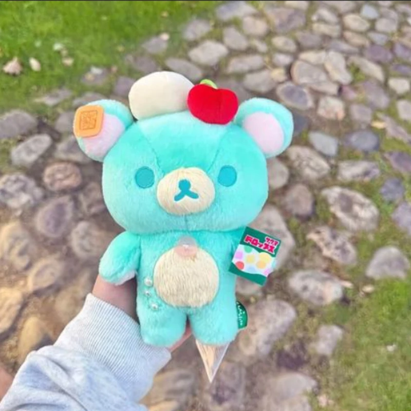 Rilakkuma Plush Toy Mint Blue Bear Plushie with Cherry Cute Ice Cream Bear Soft Stuffed Doll Collectible Gift - view 4