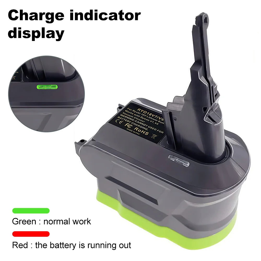 Battery Adapter Converter for Ryobi 18V Lithium Battery to Replace for Dyson V7 V8 Vacuum Cleaner