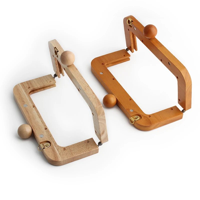 1 szt. Drewniany uchwyt zatrzaskowy do torebki, damska torebka crossbody, tkana torebka, drewniana rama, zapięcie, akcesoria do rękodzieła DIY