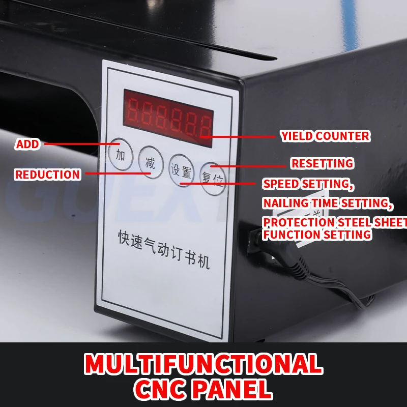 220V Quick Three Head Pneumatic Stapler Hanging Card Vacuum Formed Paper Box Automatic Electric Binding Machine