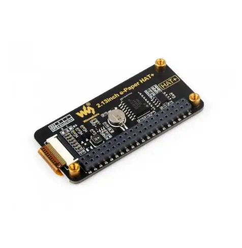 

2.13inch e-Paper HAT+ For Raspberry Pi,E-Ink Display,250x122,Immersion Gold Process, SPI Interface,HAT+Standard,With Pwnagotchi