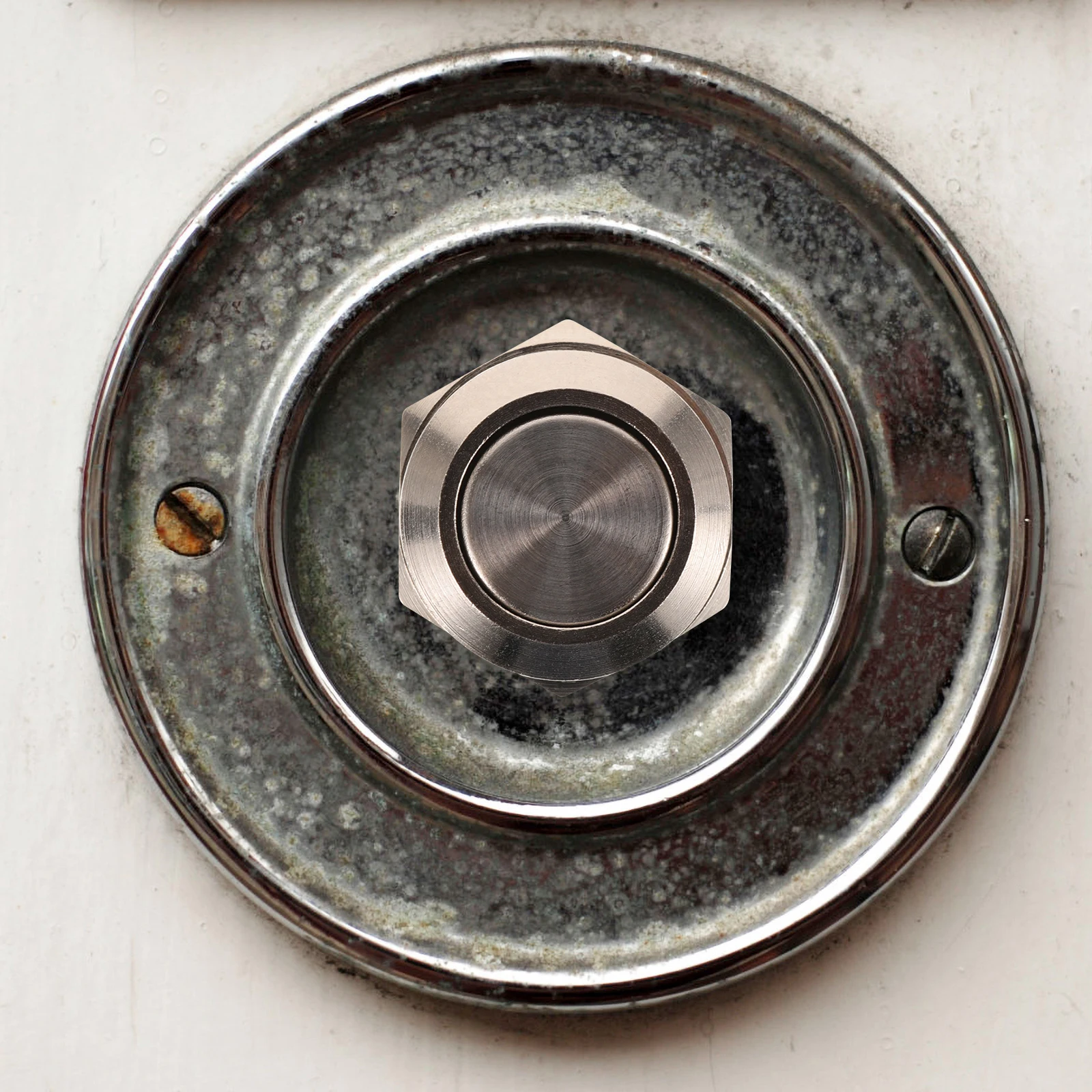 2 Pcs Doorbell Button Replacement Parts Replaceable Push LED Lighted Bronze Buttons Indoor