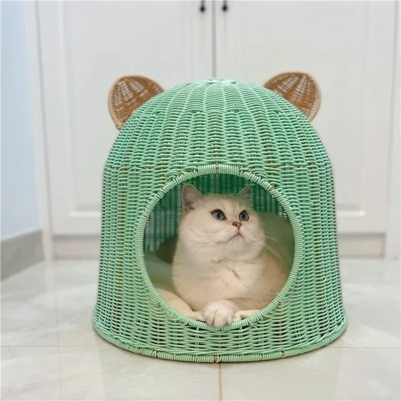 

Summertime Cool Breathable Cat House: Cute Flower Cactus Chic Styling Furniture & Scratchers Plastic Durable Pet Product