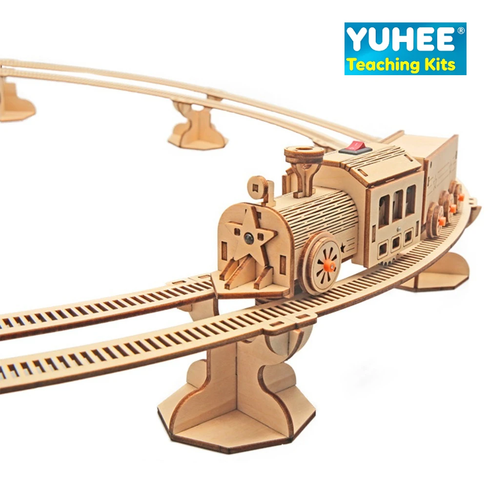 

Railway Train DIY Kit Science Experiment Toy for Kids Primary Students Handmade STEM Educational Craft Material Set