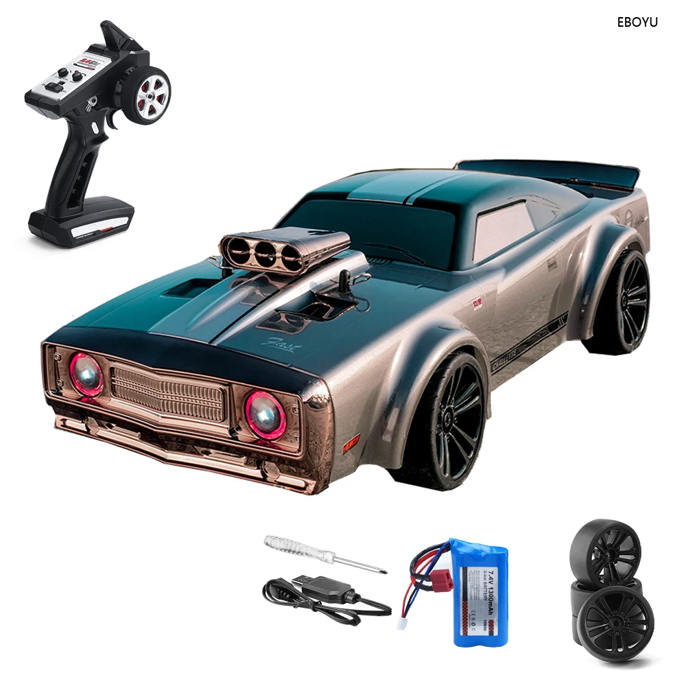 

EBOYU 16303 RC Car 2.4G 4WD 35km/h 1:16 High Speed Retro RC Drift Car Vehicles Muscle Car IPX4 Waterproof Car Xmas Gift Toys RTR