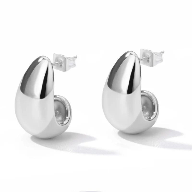 Women's Vintage Punk Round Baroque Pearl Circle Earrings