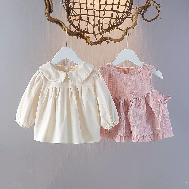 

Baby Autumn New Baby Princess Dress Sweet Three Dimensional Flower Dress Two Piece Set for Female Baby's Birthday Gift