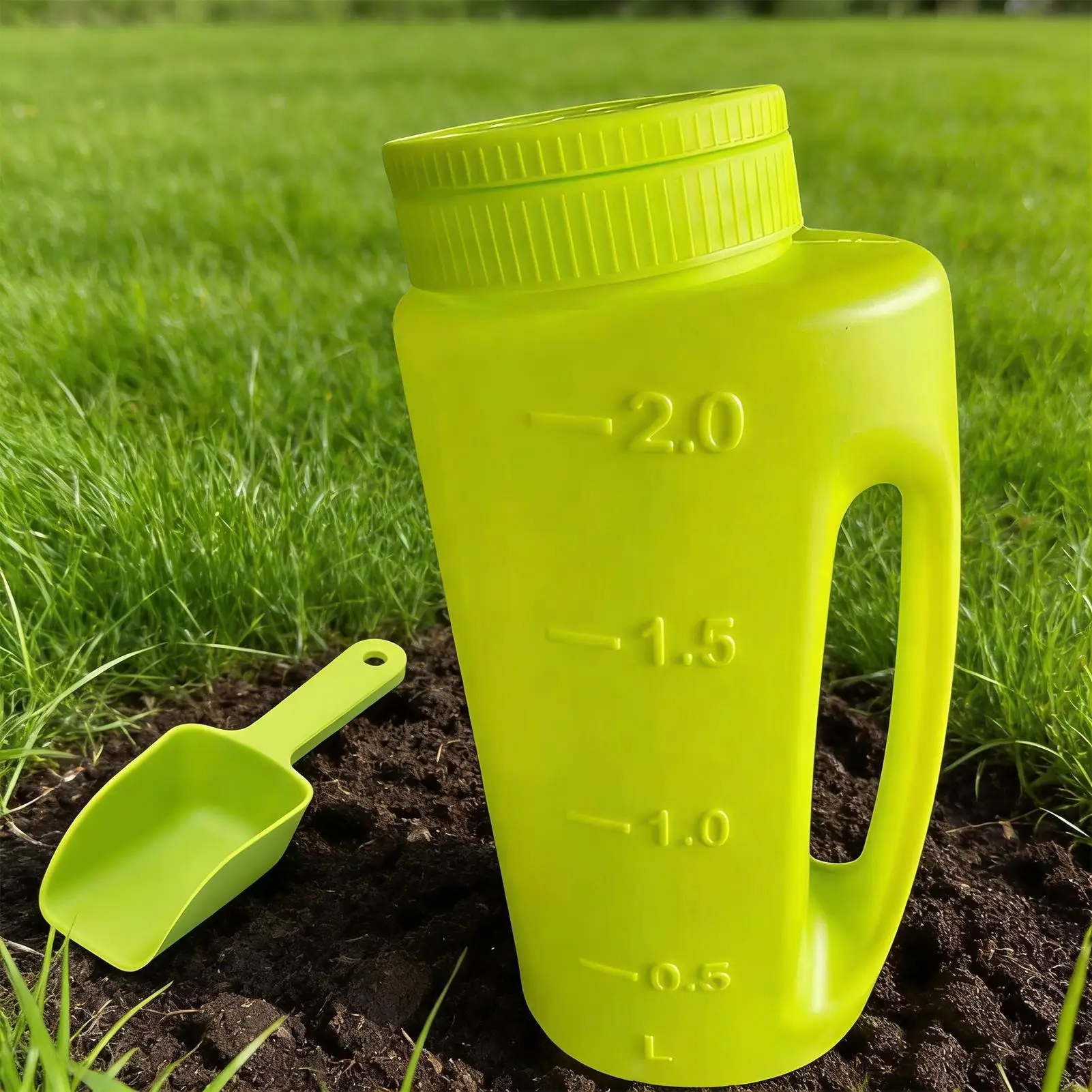 

Hand Held Salt Spreader 2L Heavy-Duty Seeding Container Rock Salt Spreader for Fertilizer Sand Gravel Rock Grass Lawn Driveway