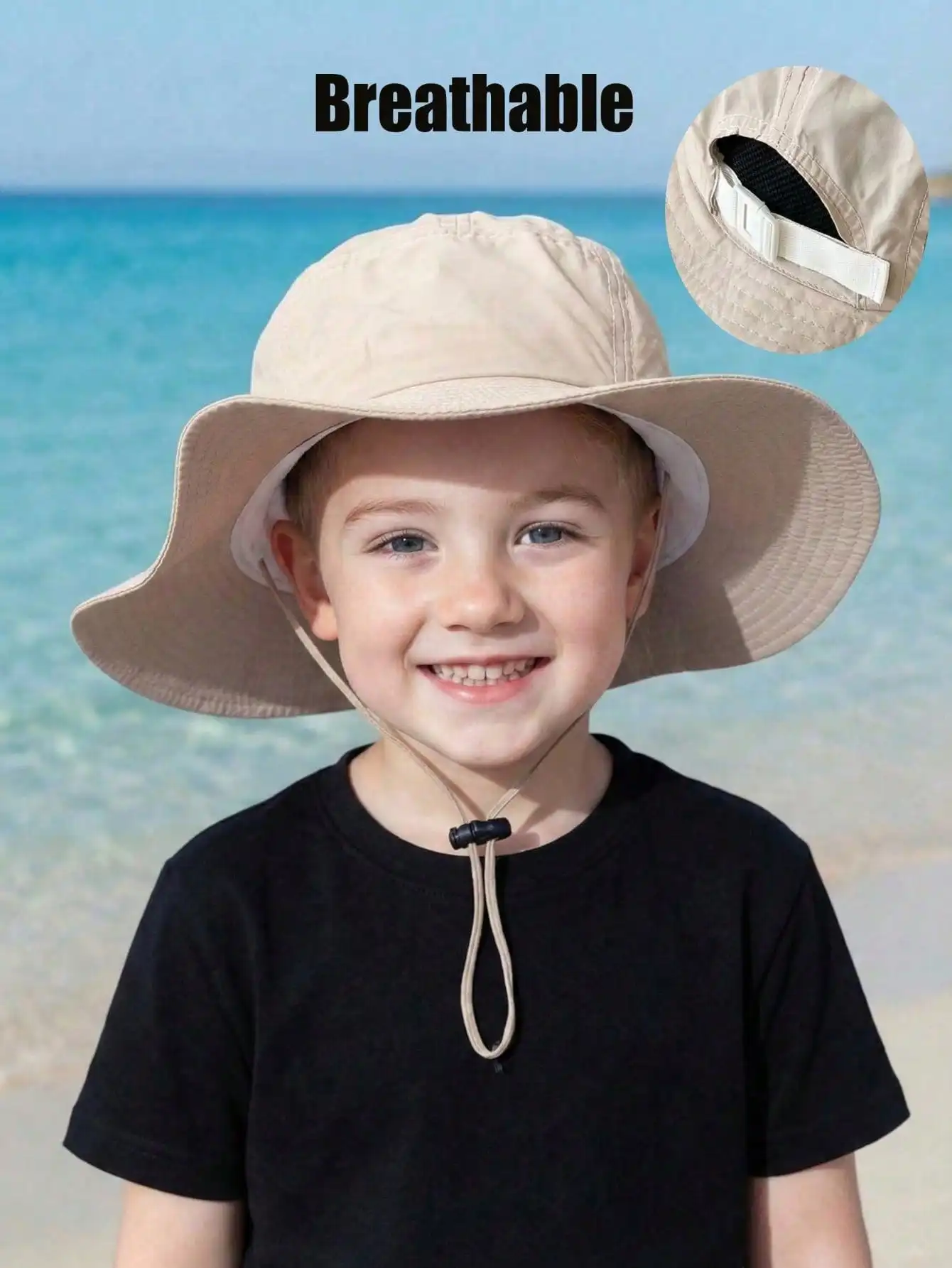 1Pc 3-8Y Kids Quick Dry Adjustable Rolled Brim Fisherman Hat Spring Summer Outdoor Camping Hiking Wide Brim Sun Hat