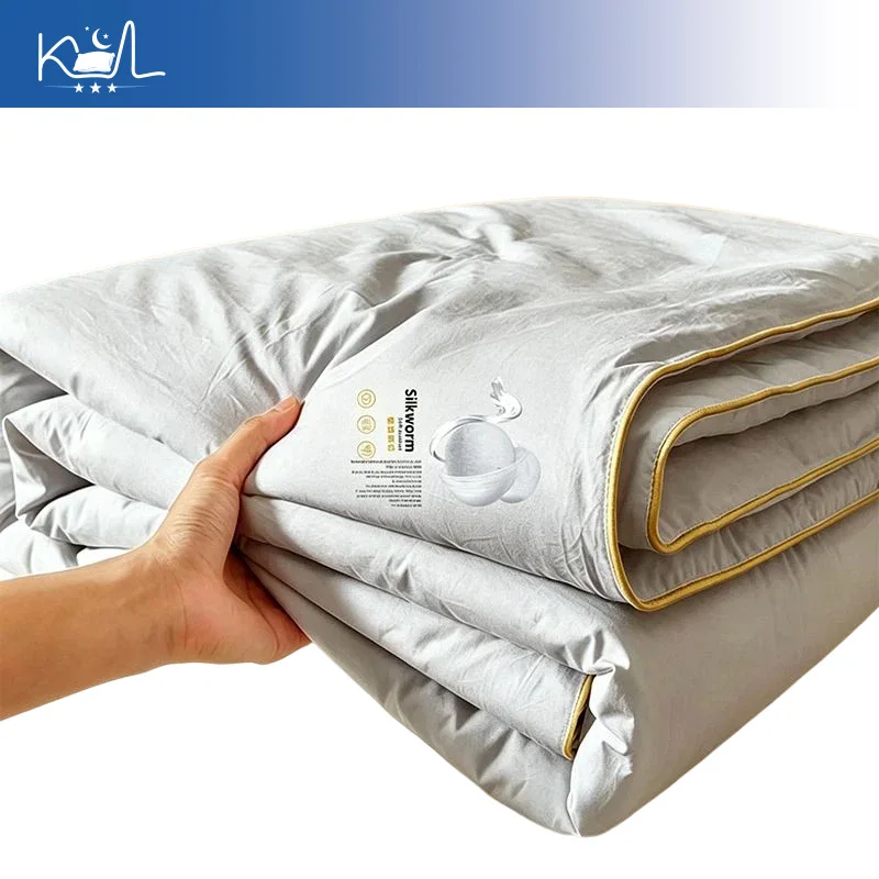 100% Mulberry Silk Summer Quilt, Lightweight Air Conditioner Comforter for Spring Autumn, Student Dorm Thin Duvet, All Season