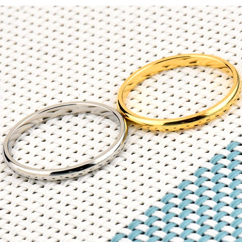 DARHSEN Fashion Jewelry Simple Women Rings Solid Polished Stainless Steel Black Silver Rose gold Color US size 3 4 5 6 7 8