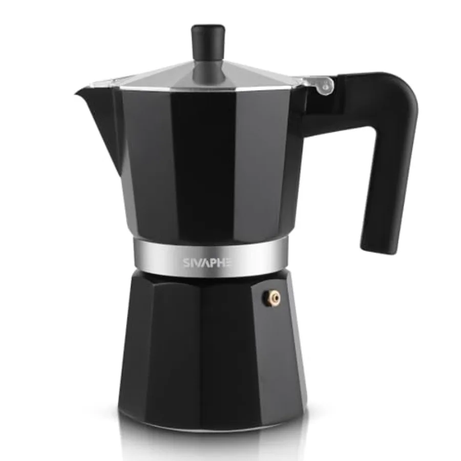 Cafetera Moka de Aluminio, 12 Tazas, Percolador de Espresso y Café, Cafetera Portátil para Estufa, Estilo Italiano y Cubano, para el Hogar