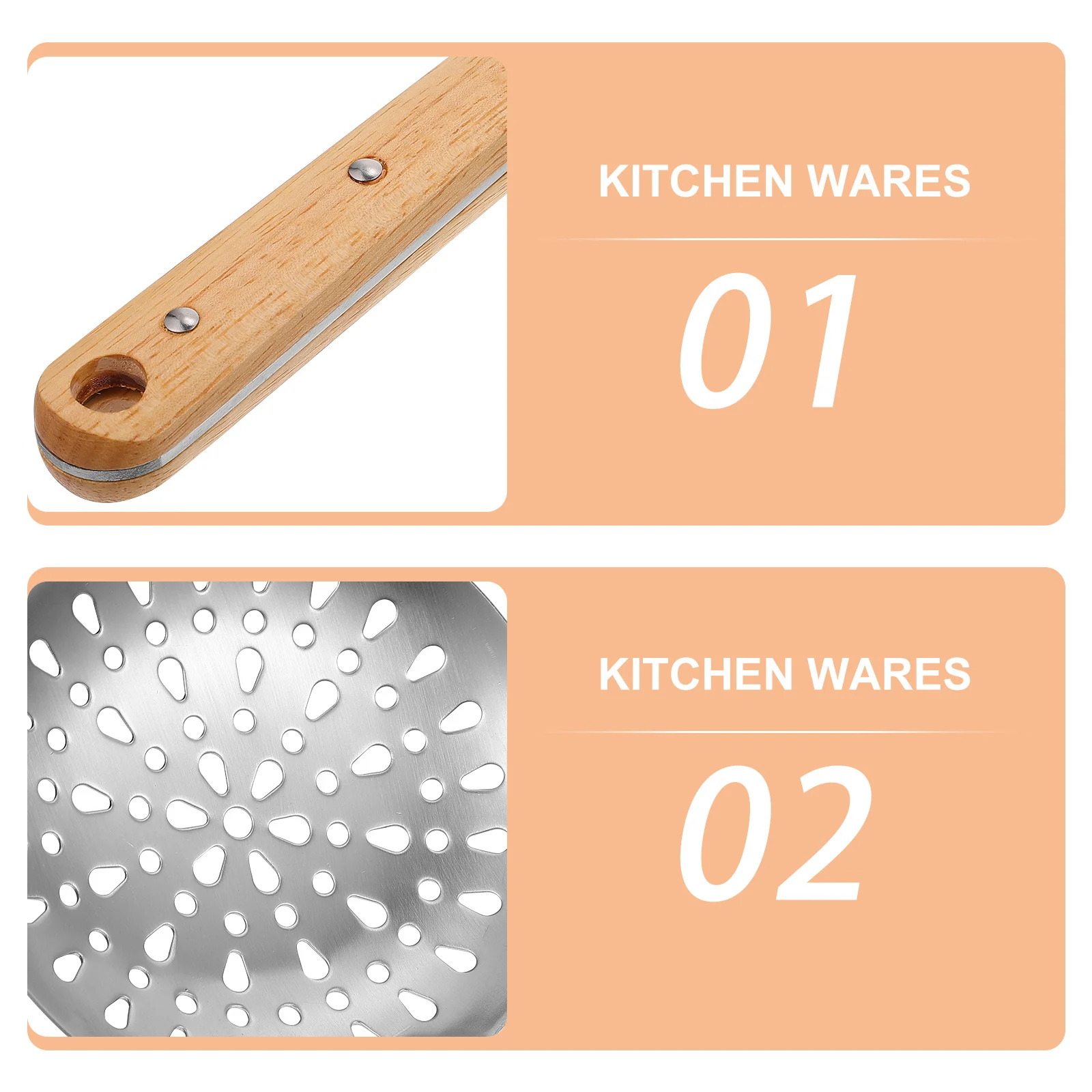 

1 set Stainless Steel Spatula Soup Spoon Kitchen Utensils Set Corrosion Resistant Hanging Hole Smooth Handles Long