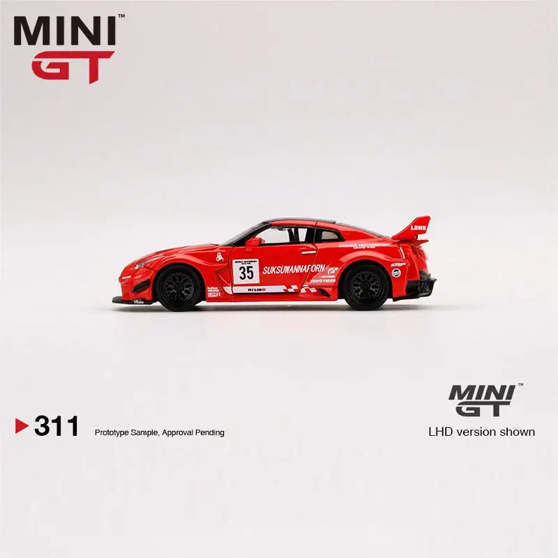 TSM MINI GT #311  1:64 widebody LB modified R35 No. 35 GT-RR Ver.1  Die-cast alloy car model GIFTS