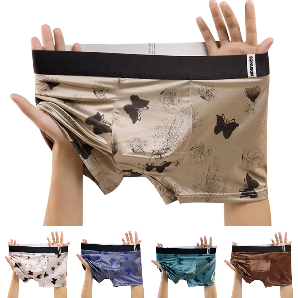 

Men Butterfly Printed Boxers Short Underwear U Convex Pouch Boxer Trunks Male Breathable Underpant 2025