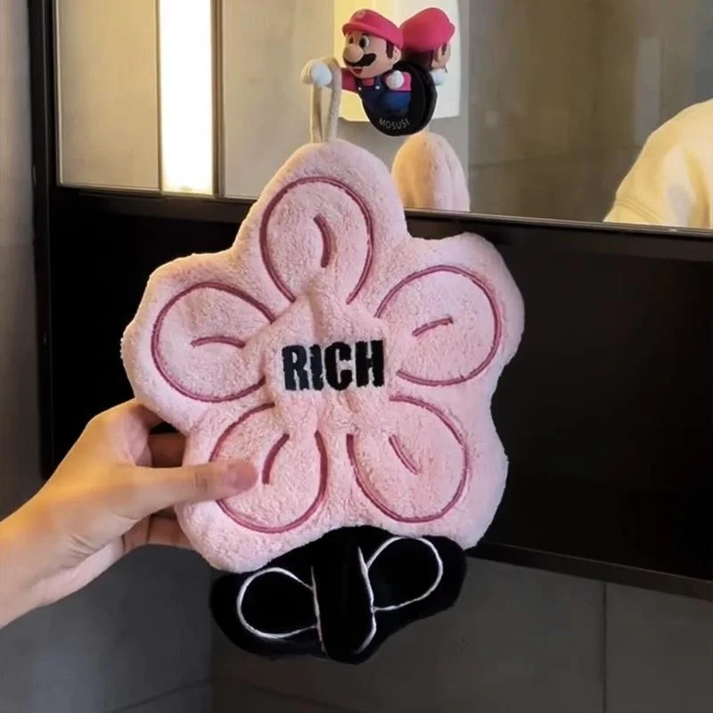 Super Absorbent Thickened Hand Towel Cute Kitchen Bathroom Hanging Style Ultra Absorbent Towel Handkerchief for Home Use